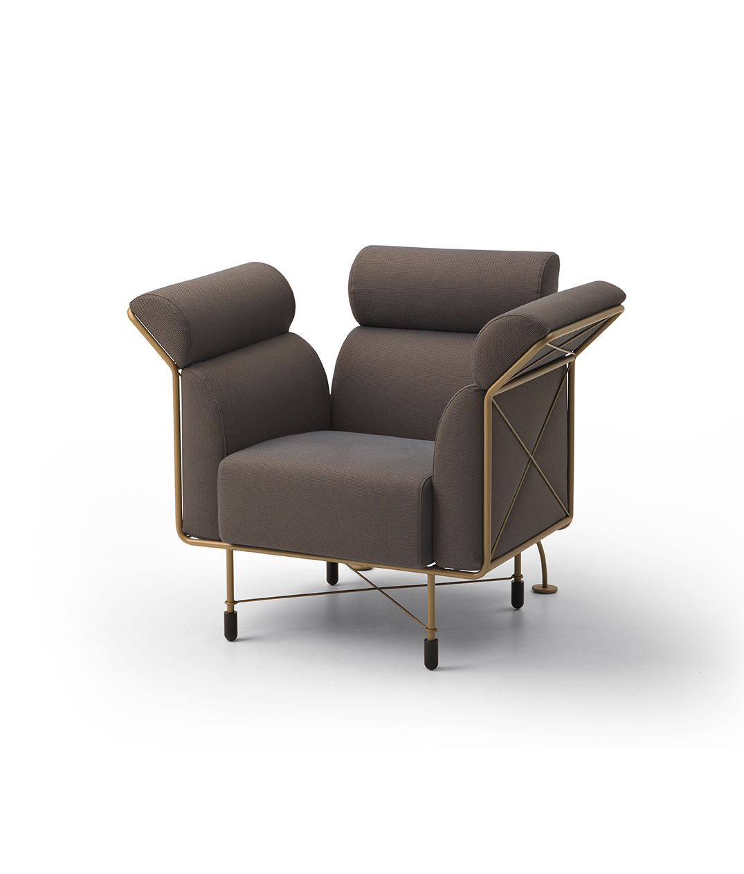 Ugo La Pietra Agevole armchair, Busnelli re-edition, three-quarter view